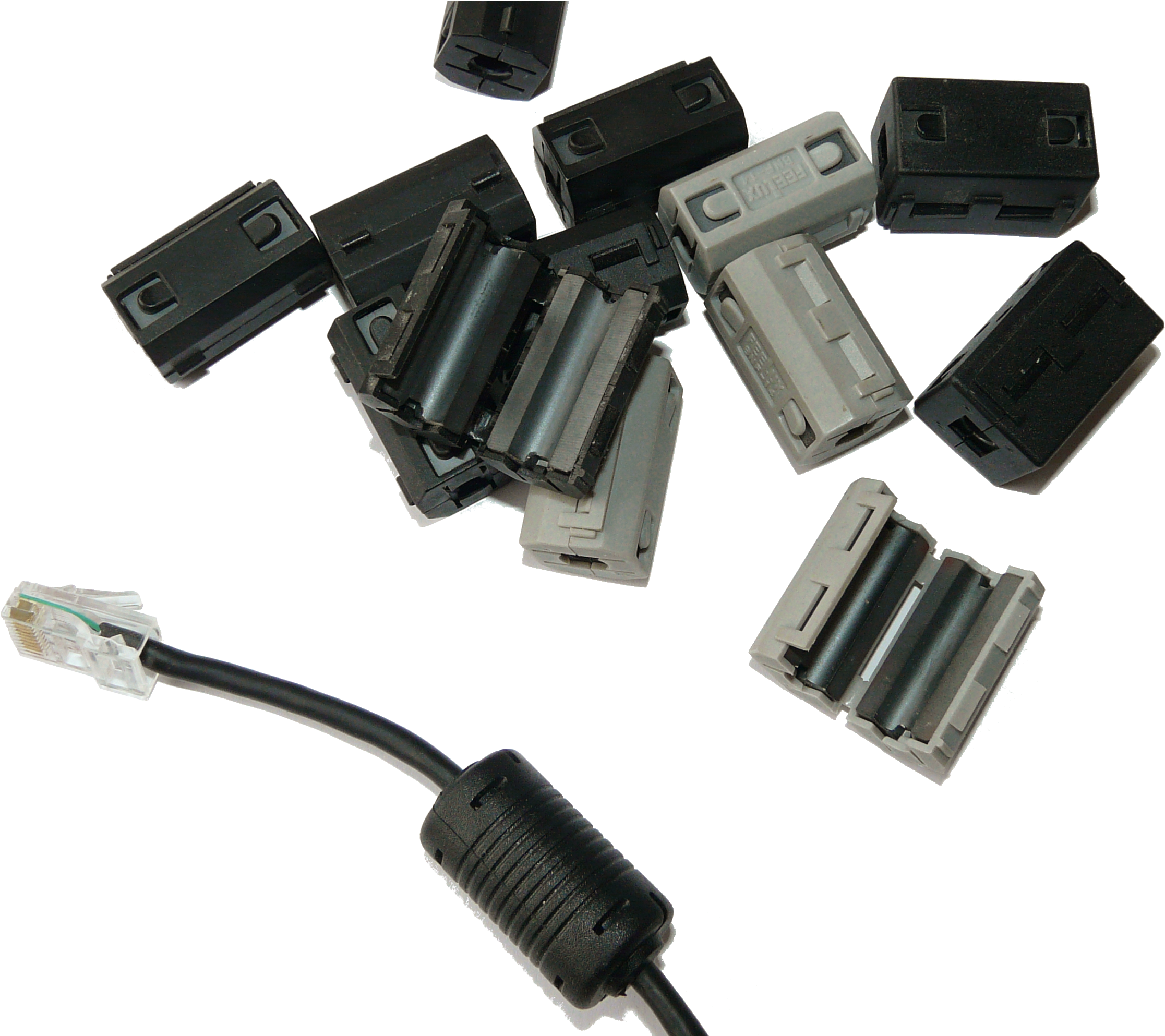 Ferrite Beads - Usb Кабель С Ферритовыми Кольцами (2327x1985), Png Download