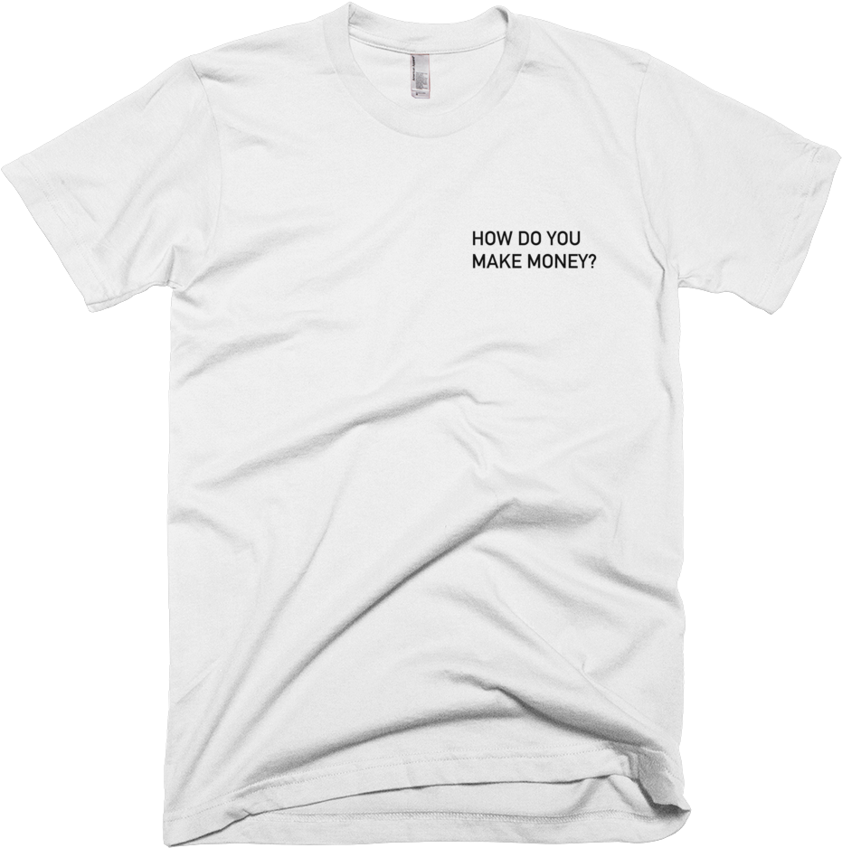 Front Side Of White Tee Shirt With Black Font Referencing - Mt Joy T Shirt (1000x1000), Png Download