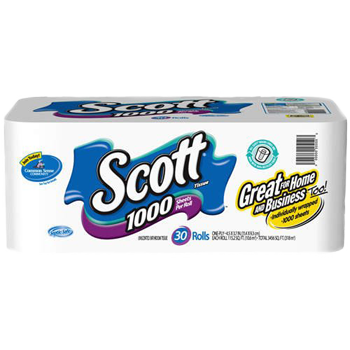 Scott Toilet Tissue Paper Rolls - Scott 1000 Bathroom Tissue 24 Ct. Package (350x350), Png Download