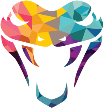 Colorido Cabeça De Cobra Logo - Snake Head Logo Png (640x640), Png Download