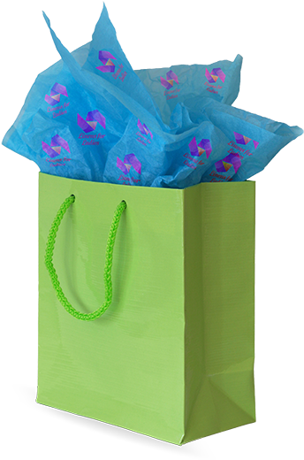 Custom Branded Tissue Paper Is A Great Addition To - Gift Bag With Tissue Paper (418x533), Png Download