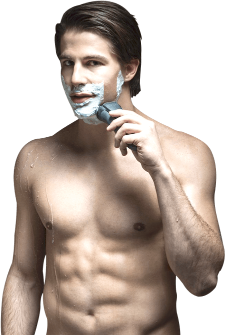 Free Png Man Using Beard Shaver Png Images Transparent - Man Shaving Png (481x690), Png Download