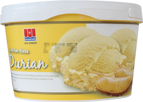 Diamond Ice Cream Durian 700 Ml - Vanilla Ice Cream (500x500), Png Download