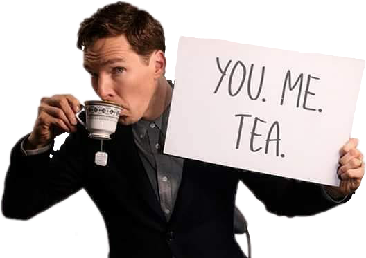 Report Abuse - Benedict Cumberbatch Drinking Tea (528x373), Png Download