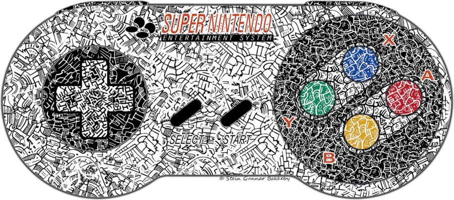 Snes Controller By Bakkeby - Super Nintendo Controller Gif (900x396), Png Download