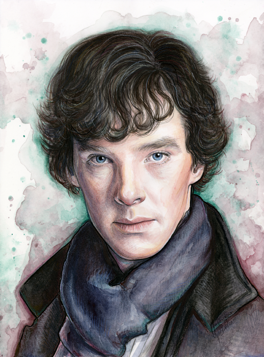 Click And Drag To Re-position The Image, If Desired - Benedict Cumberbatch Painting (518x700), Png Download