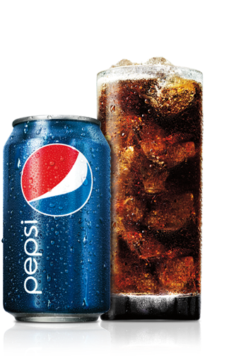 Pepsi Can And Glass (391x529), Png Download