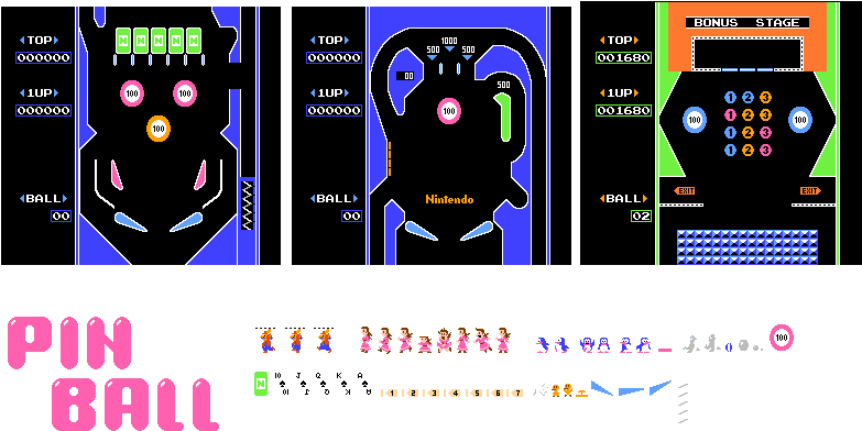 General Sprites - Pinball Nes (800x431), Png Download