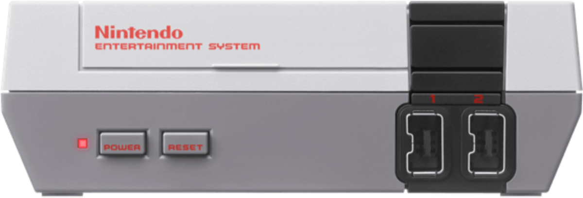 Pushing The Familiar Power Button On The Nes Classic - Nintendo Nes Classic Edition (1200x408), Png Download