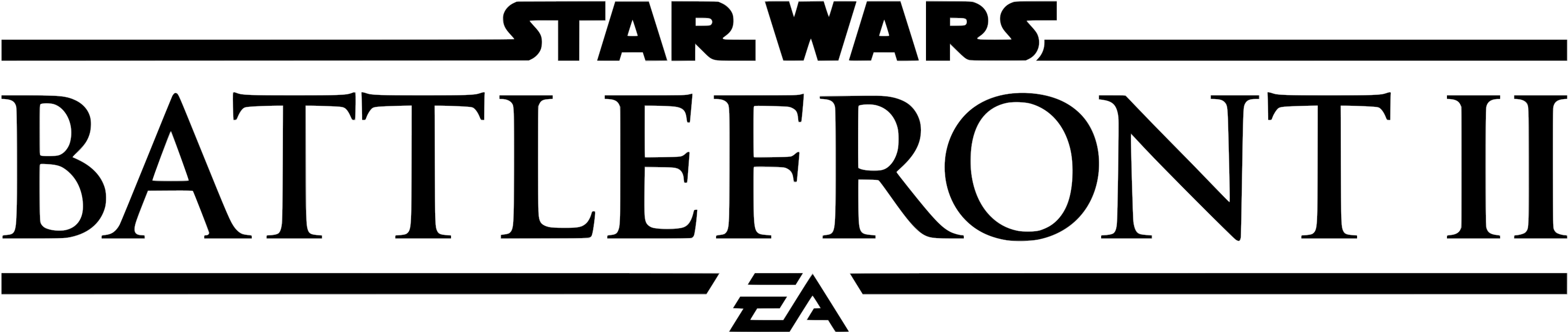Logo Star Wars Battlefront Ii Schwarz - Star Wars Battlefront - Pc - Dvd-rom (3081x659), Png Download