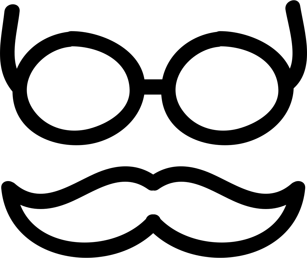 Mustache And Glasses Hand Drawn Outlines Svg - Transparent Drawing Of Glasses (980x822), Png Download