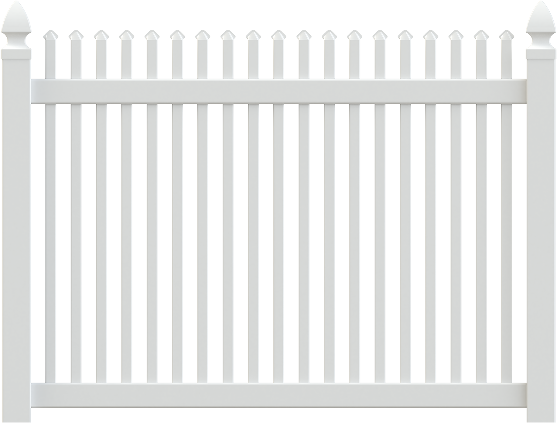 1 1/2″ Classic Picket Straight - Black And White Fence (1956x1500), Png Download