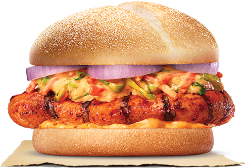 A Juicy Whole, Boneless Chicken Leg Marinated In Our - Tandoori Chicken Burger Png (500x540), Png Download