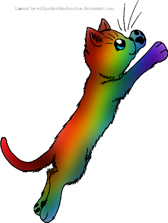 Rainbow Cat - Rainbow Cats Png (561x741), Png Download