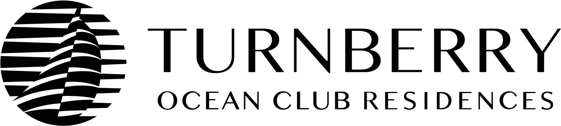 Turnberry Ocean Club Logo Horizontal Black - Turnberry Ocean Club (2457x872), Png Download