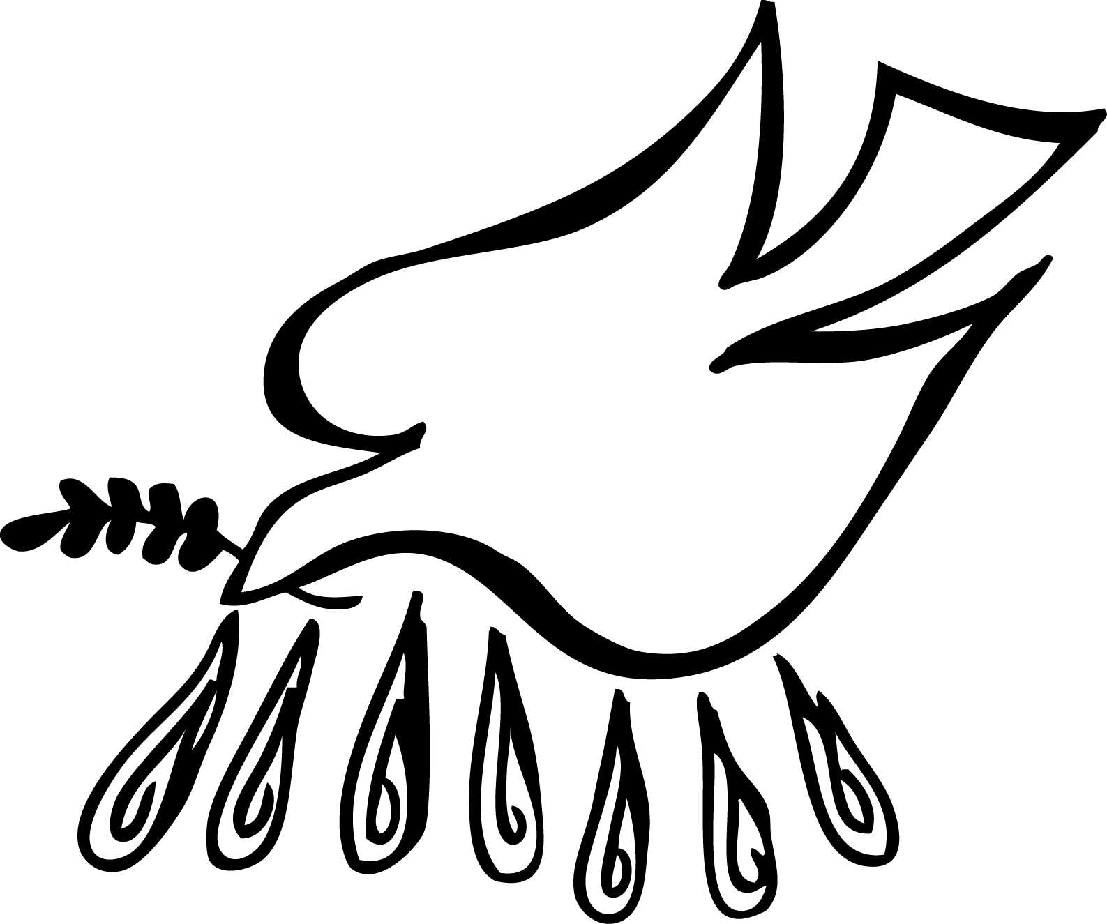 Dove And Cross Clipart - Holy Spirit Clipart (1587x1325), Png Download