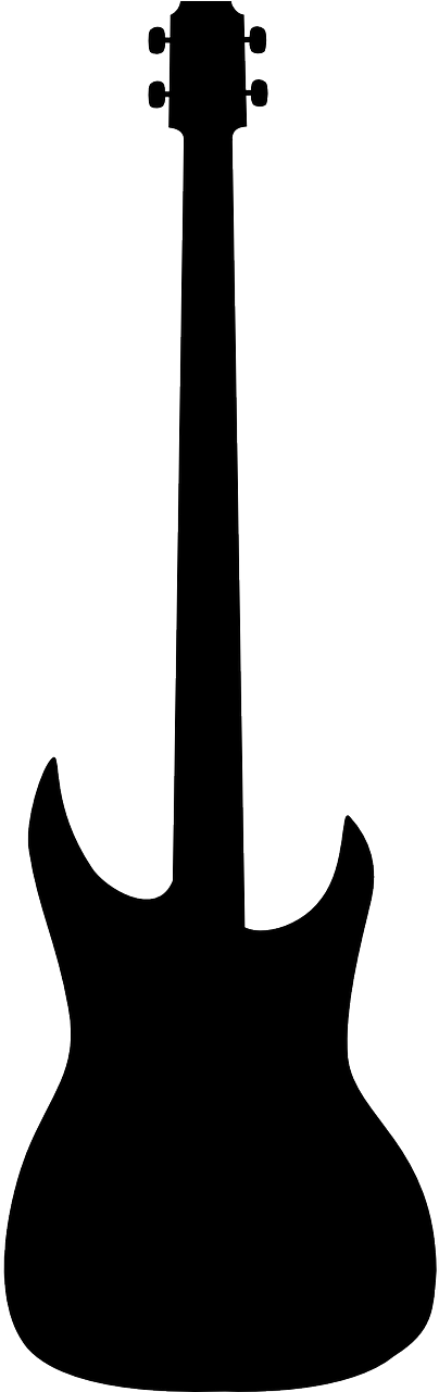 Bass, Electric, Guitar, Instrument, Music, Silhouette - Guitar Silhouette No Background (320x640), Png Download