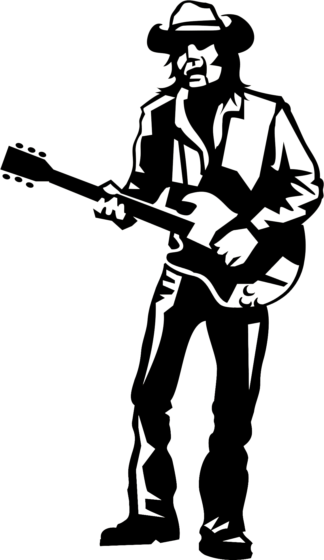 Clipart Freeuse Stock Musician Silhouette Transprent - Silueta Hombre Guitarra (2704x2035), Png Download