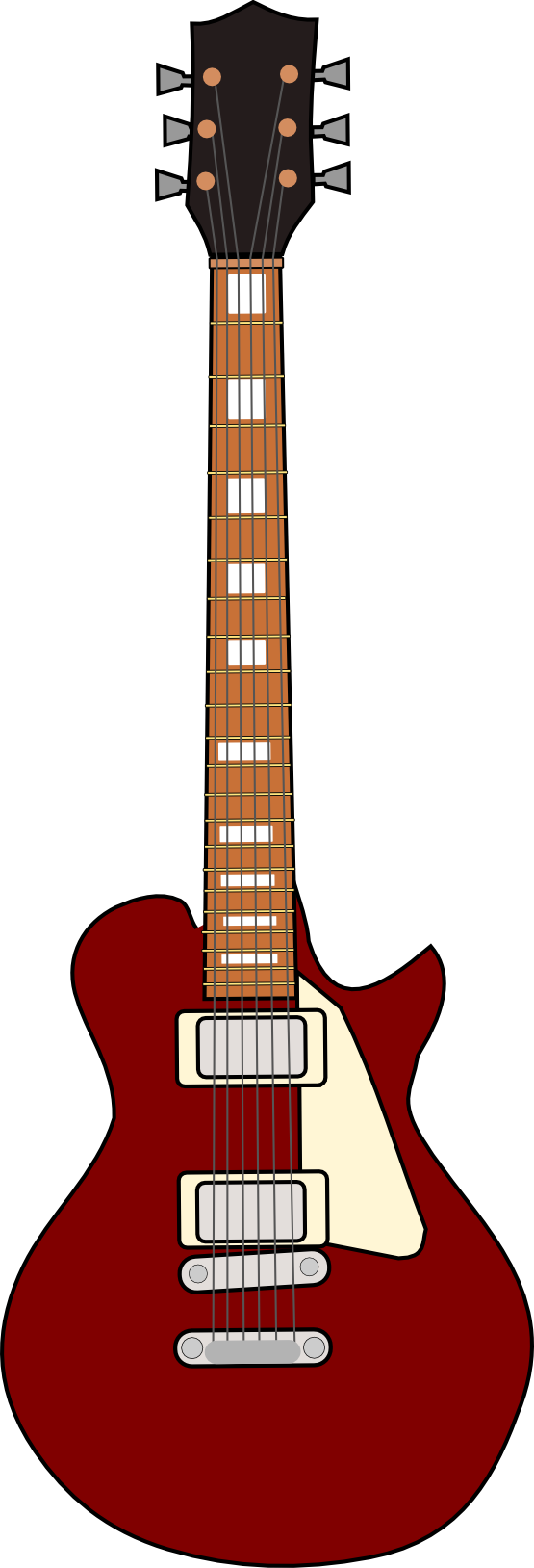 Electric Guitar Clipart - Gibson Les Paul (555x1628), Png Download