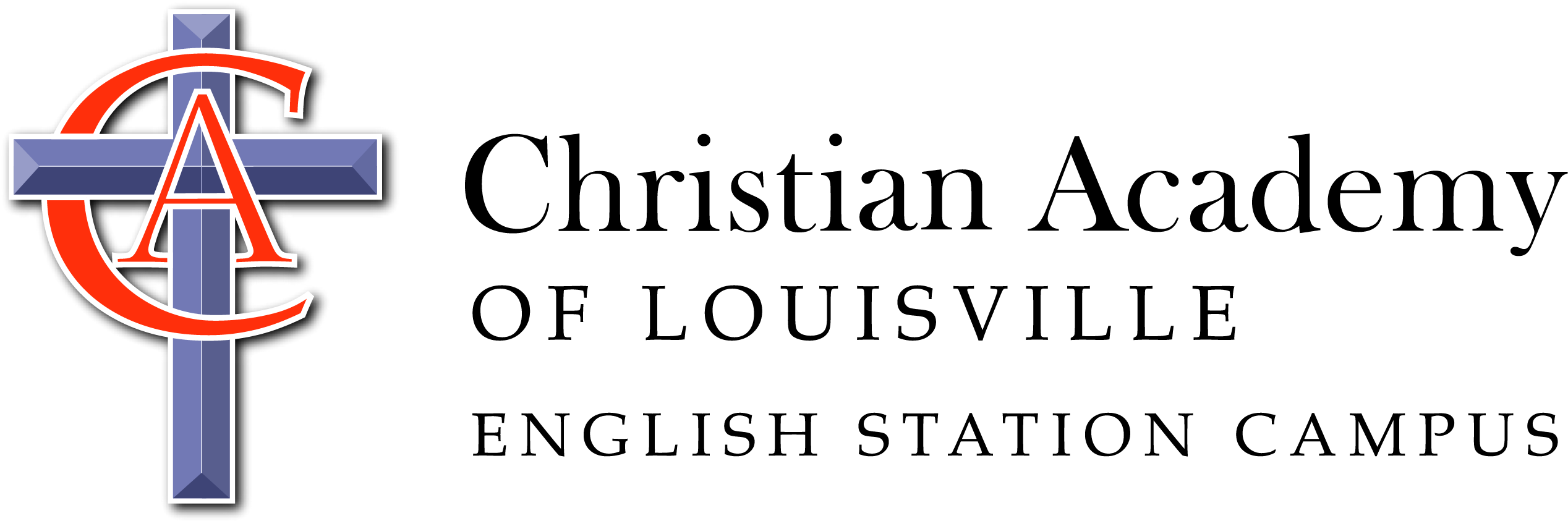 English Station Horizontal Black Text - Christian Academy Of Louisville Logo (2708x854), Png Download