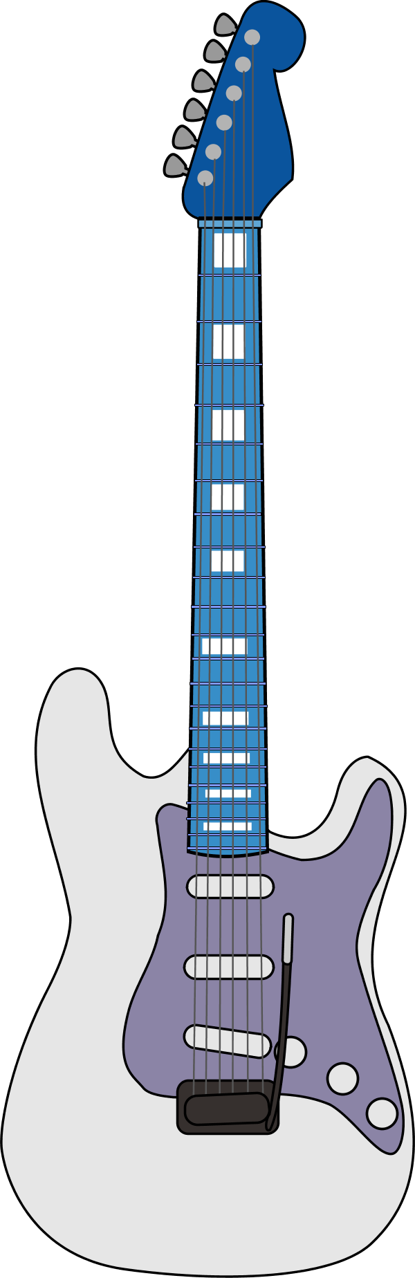 Electric Guitar Vector Clip Art - Guitar (600x1848), Png Download