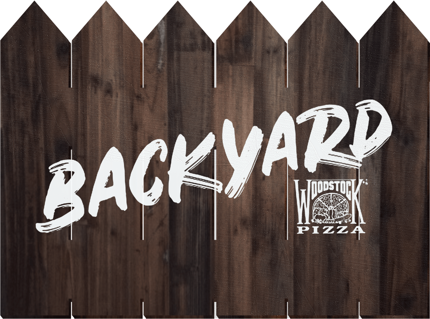 Backyardmockup Finalround Whitetextonfence-min - Picket Fence (1600x1074), Png Download