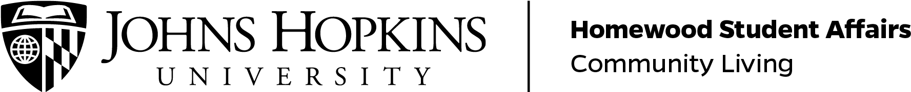 Jhu Hsa Community Living Horizontal Black Logo - Johns Hopkins University (1920x542), Png Download