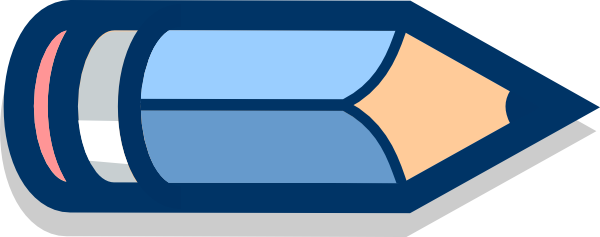 Pencil Black And White Horizontal - Clip Art (600x237), Png Download