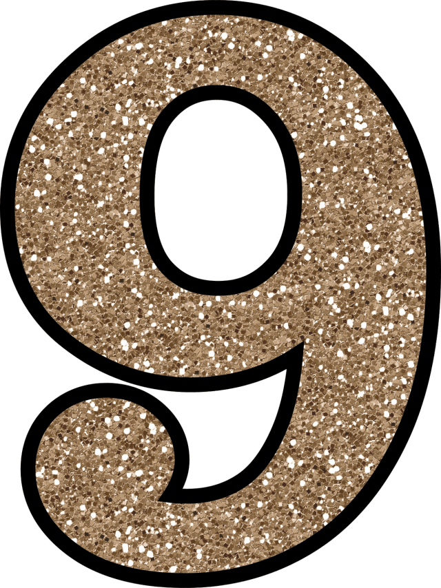 Download - Numero 9 Glitter Png (640x854), Png Download