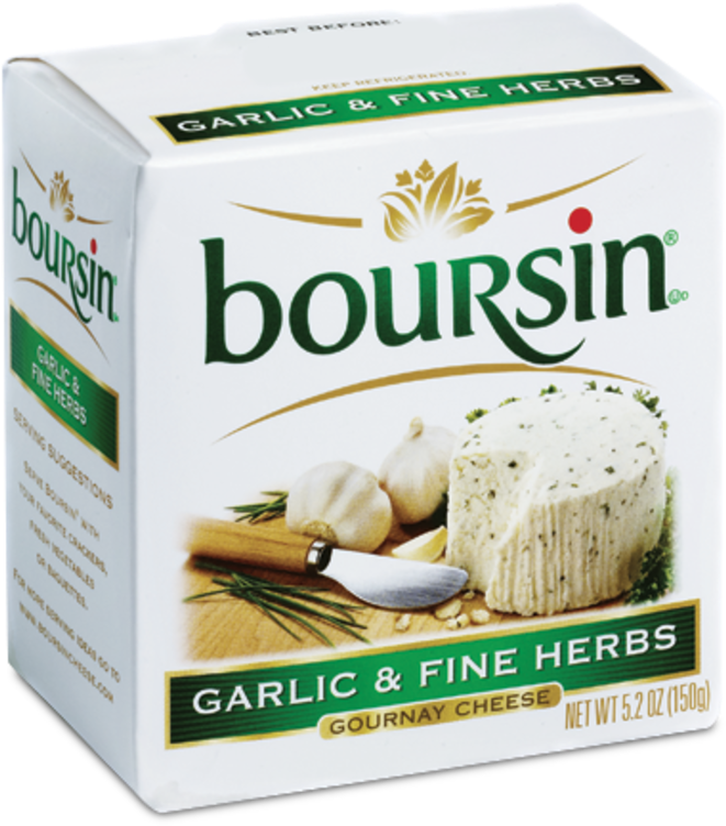 Boursin R Cheese Garlic Fine Herbs (800x800), Png Download