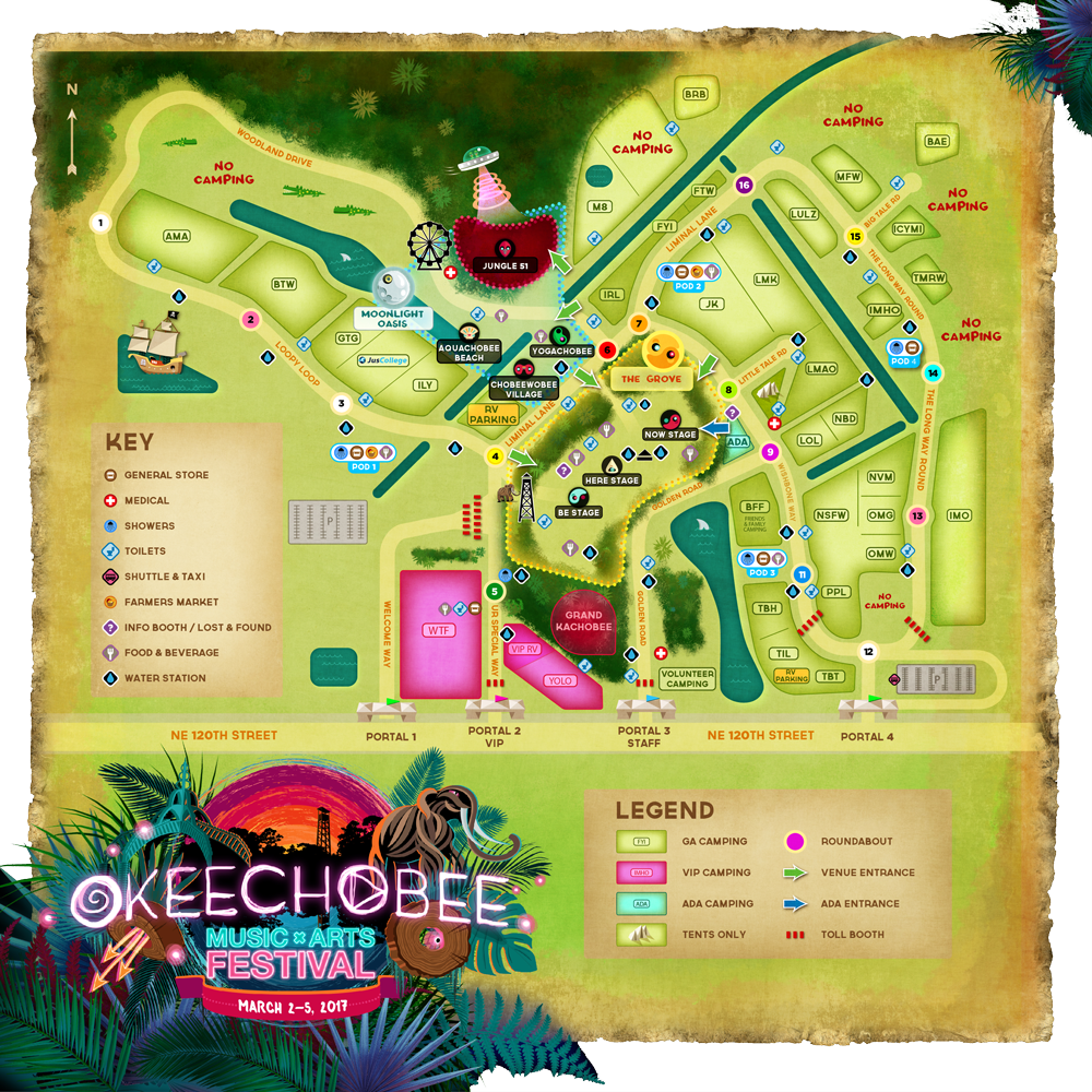 Download Okeechobee Music Festival 2017 Overall Venue Map Transparent
