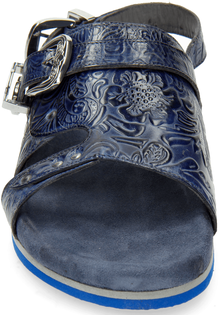 Mules Helen 2 Floral Print Moroccan Blue (1024x1024), Png Download