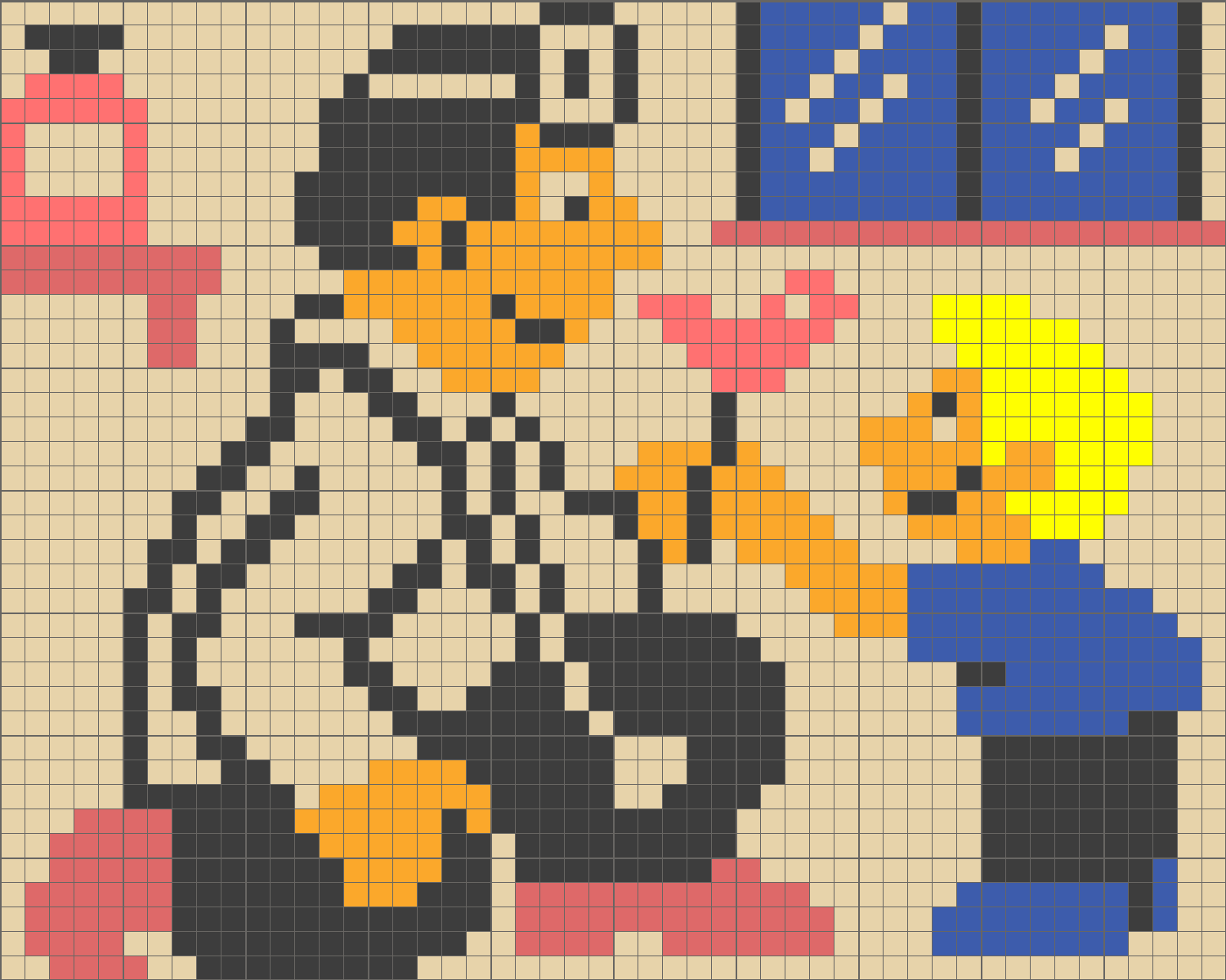 Solution For Color Crossme Level (1500x1200), Png Download