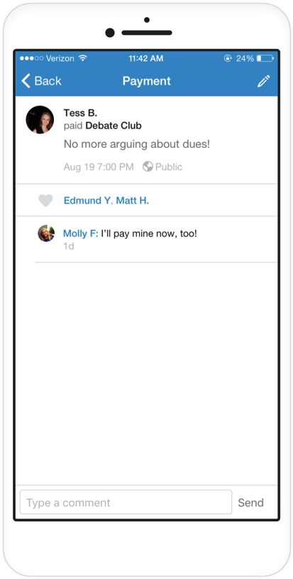 Aside From The Usual Social Venmo Features Like Commenting (514x900), Png Download