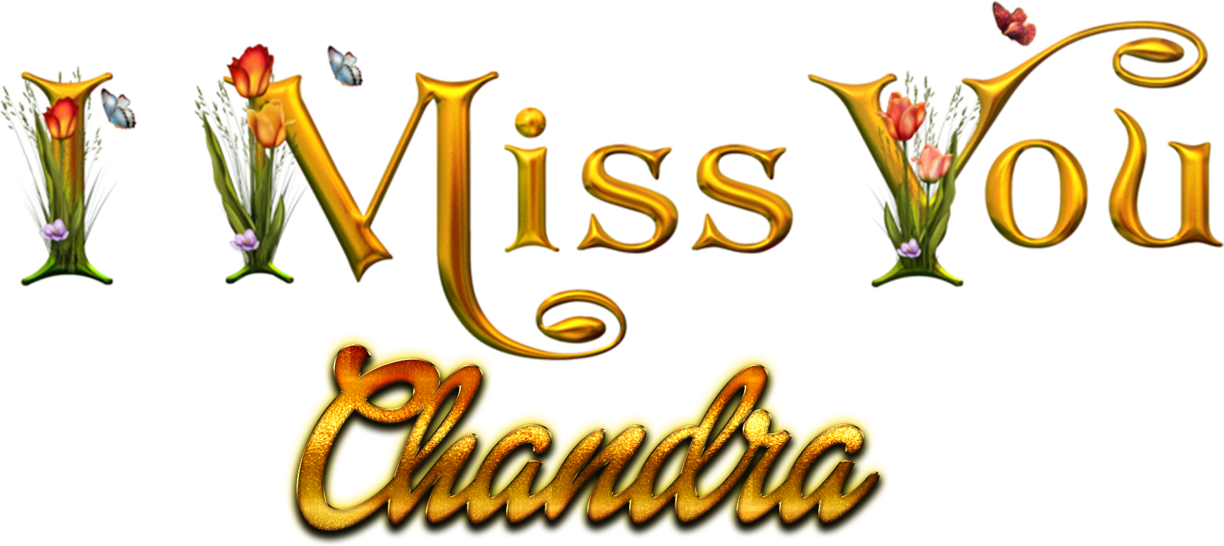Chandra Missing You Name Png (1840x896), Png Download
