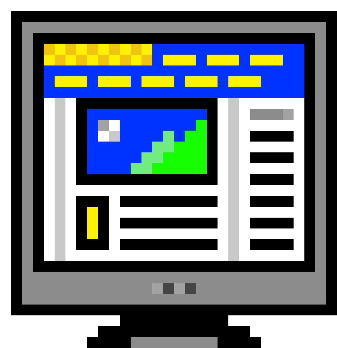8-bit Pc Monitor (1184x1184), Png Download
