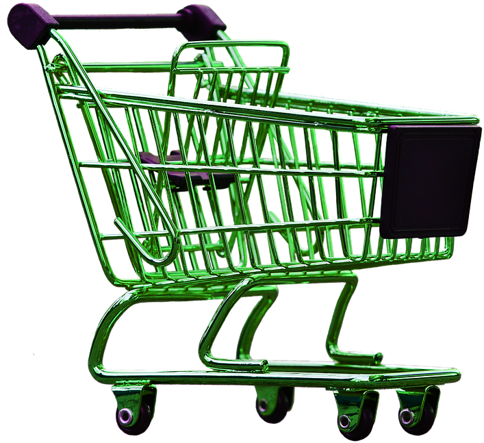 Shopping Cart, Green, Isolated, Exemption, Cut Out (727x720), Png Download