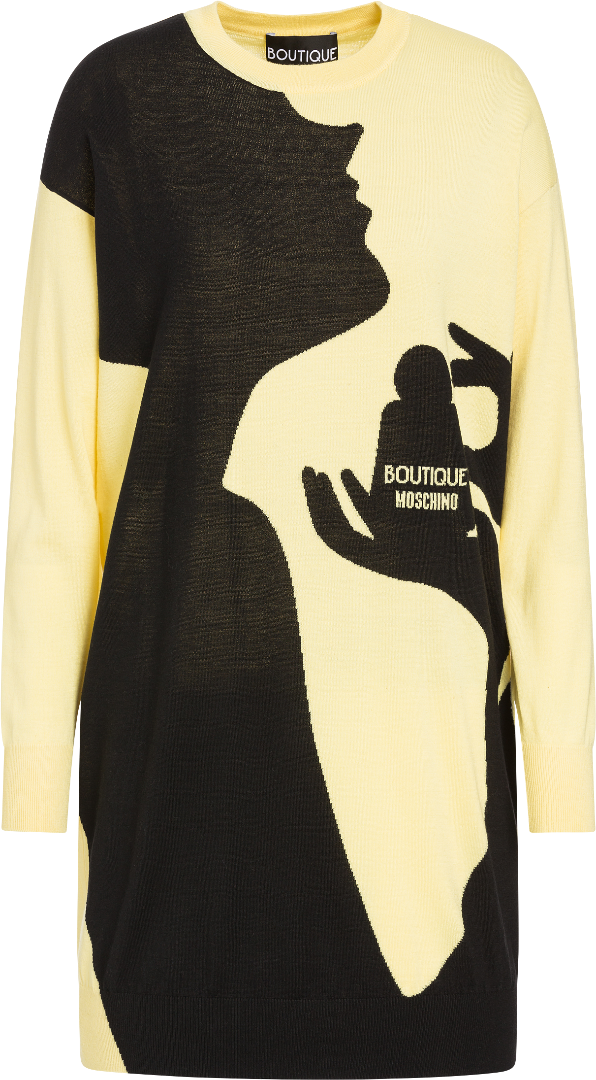 Short Dress With Woman Silhouette With Perfume Inlay - Long-sleeved T-shirt (2500x3188), Png Download