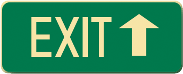 Brady Glow In The Dark And Standard Floor Sign Exit - Sign (800x800), Png Download