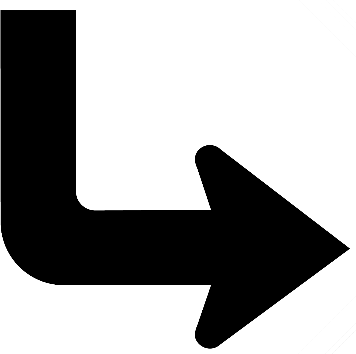 Bent-arrow - Arrow Going Down And Right (1548x1494), Png Download