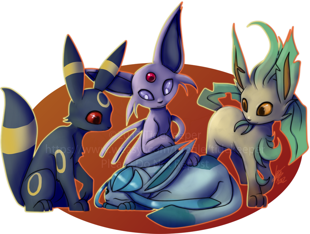Pokemon - Eeveelutions - Cartoon (1013x795), Png Download