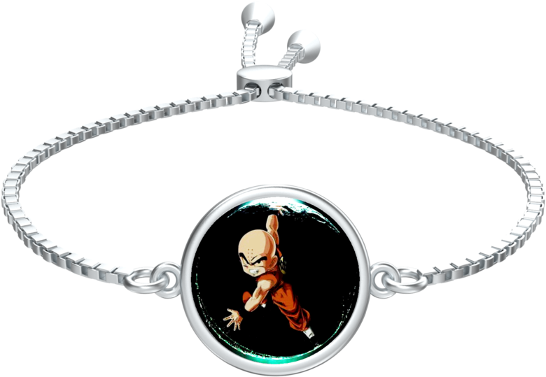 Krillin Ashe Coin With Aya Slider Bracelet In Silver - Bracelet (1024x1024), Png Download