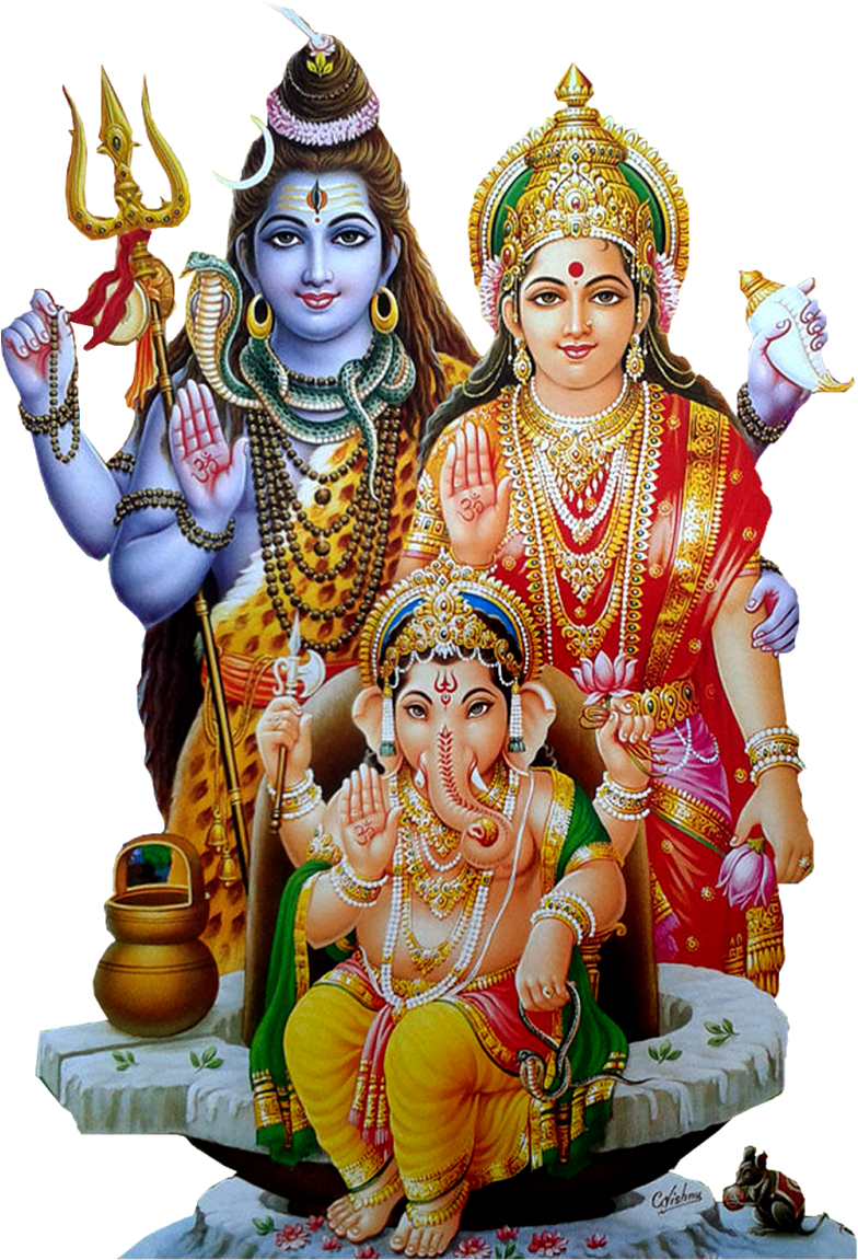 Lor Shiva Parvathi Ganesh Png Image Free Download-maha - Shiva Parvati (1600x1200), Png Download