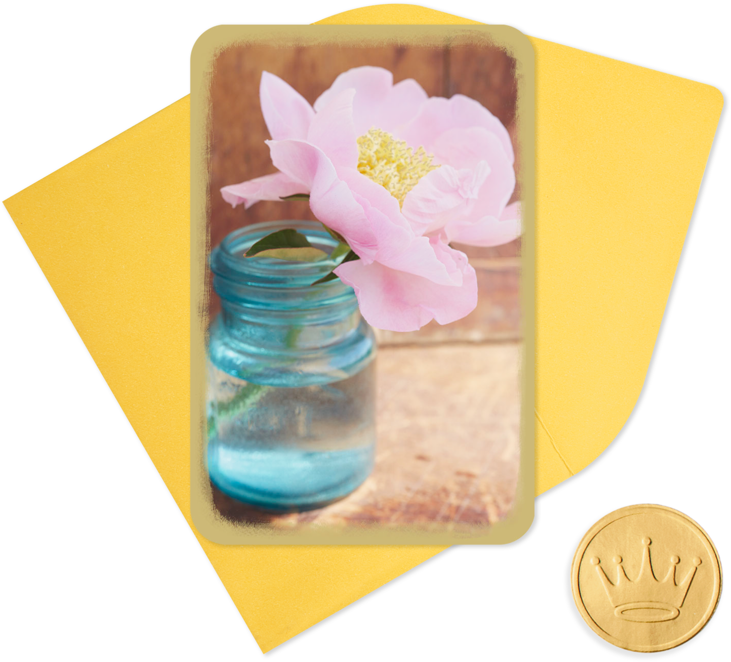 25" Mini Peony In Mason Jar Blank - Artificial Flower (1470x1470), Png Download