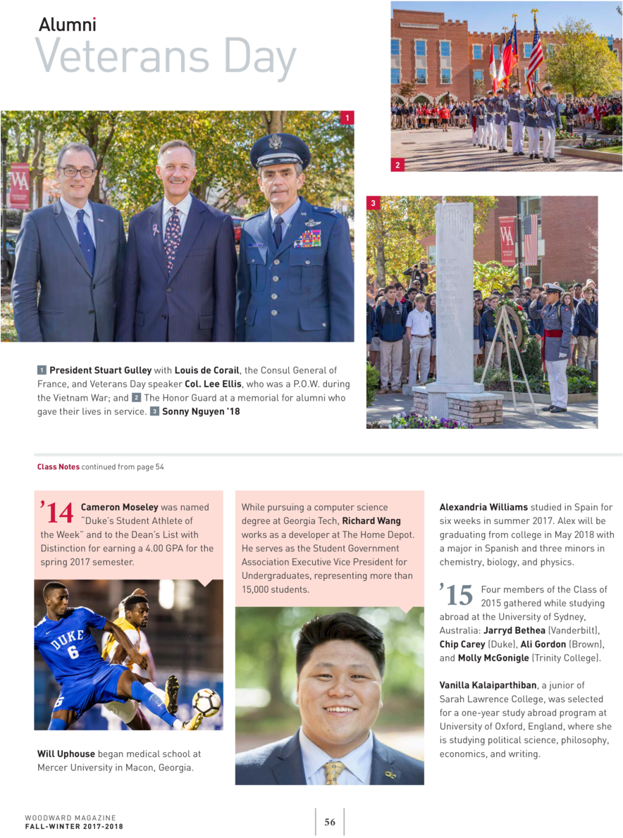 Veterans Day 1 2 3 President Stuart Gulley With Louis - Brochure (960x1245), Png Download