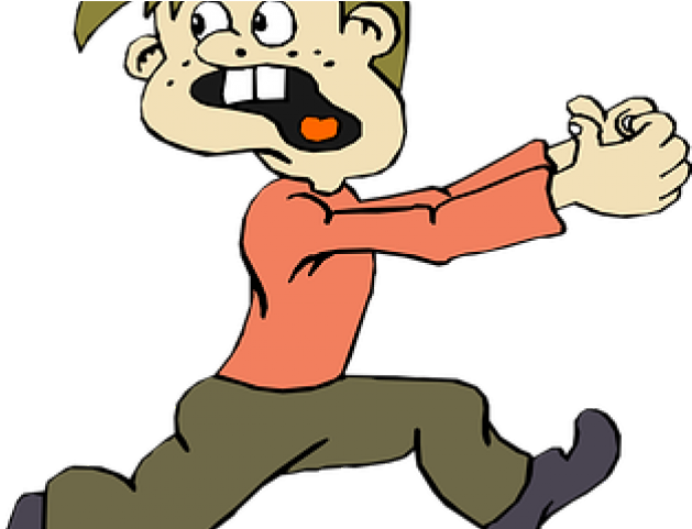 Cartoon Person Running Away (640x480), Png Download