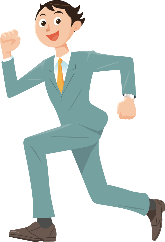 Running Man - Running Man In Suit Cartoon (683x1000), Png Download