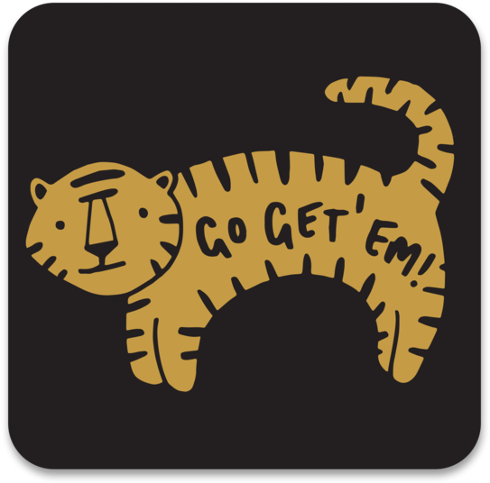 Go Get Em Tiger Coaster - Tiger (700x700), Png Download