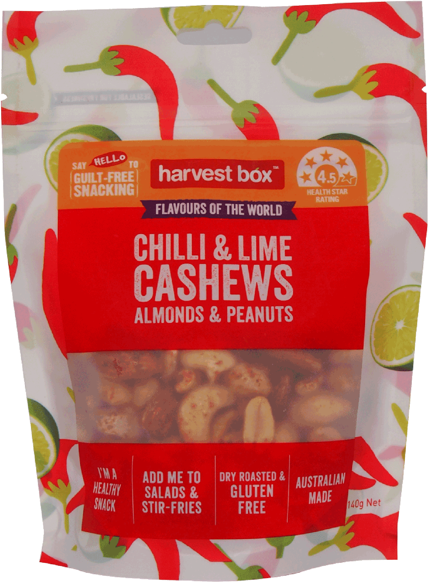 Harvest Box Chilli & Lime Cashews, Almonds And Peanuts - Harvest Box (1600x2000), Png Download