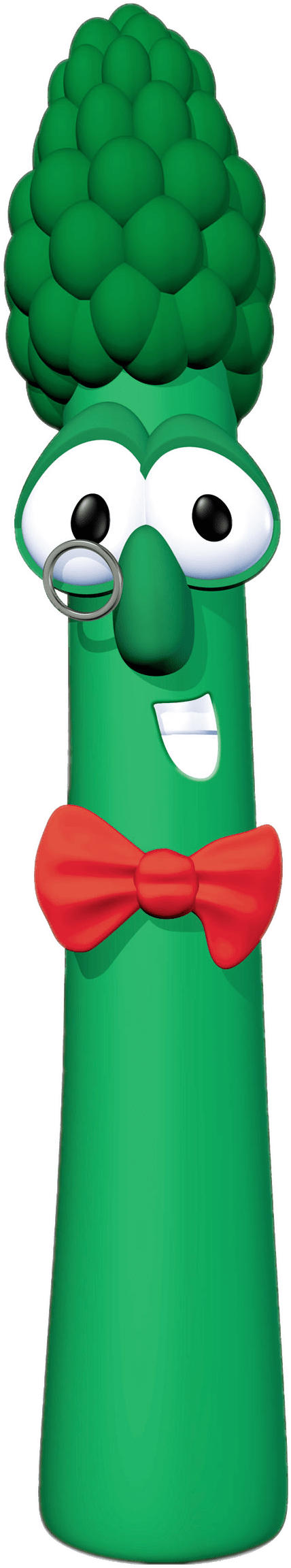 Archibald Asparagus With Red Bow Tie - Asparagus Veggie Tales (1112x2332), Png Download